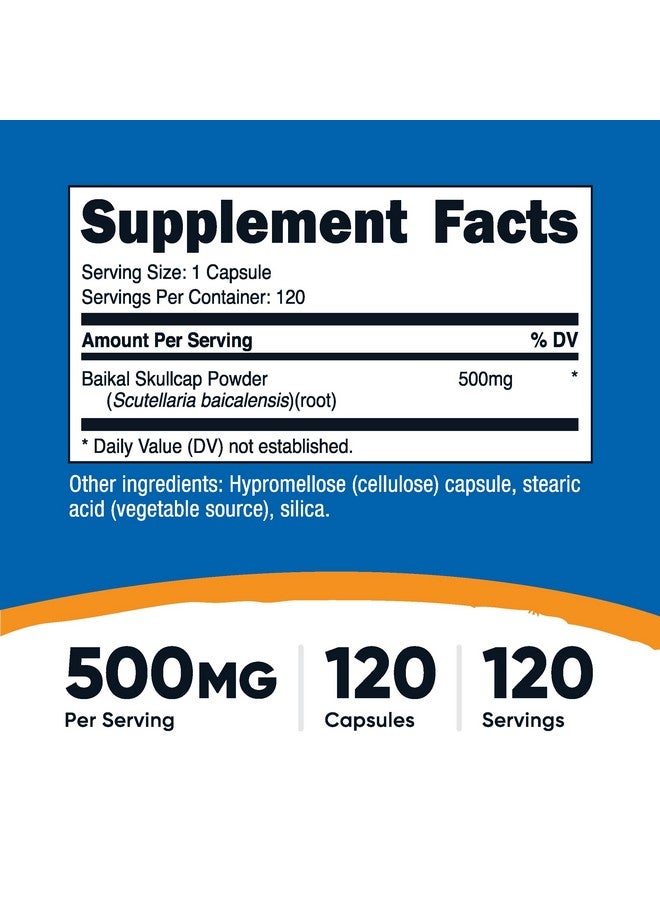 Nutricost Baikal Skullcap 500mg، 120 كبسولة نباتية - غير معدلة وراثيًا، خالية من الغلوتين - Image 2
