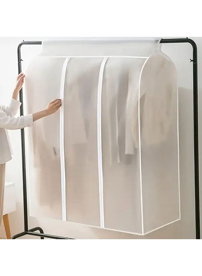 1 قطعة حقيبة ملابس شبه شفافة مقاومة للغبار 30 سم × 50 سم × 120 سم، بلاستيك بي في سي أبيض ثقيل لتخزين الملابس في خزانة الملابس - Image 1