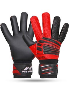 Nivia Raptor Torrido Football Goalkeeper Gloves | Size: Medium | Material: PVC Latex Foam | Superior Grip | For Goalie  - Image 1