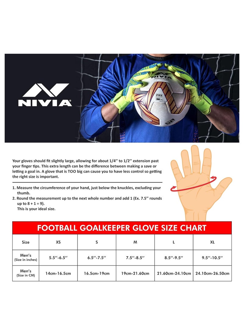 Nivia Raptor Torrido Football Goalkeeper Gloves | Size: Medium | Material: PVC Latex Foam | Superior Grip | For Goalie  - Image 5