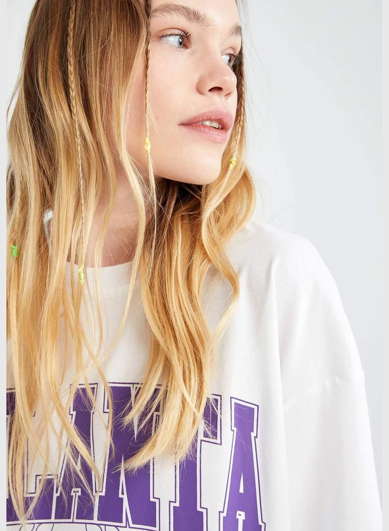 DeFacto Oversized Short Sleeve City Print T-Shirt