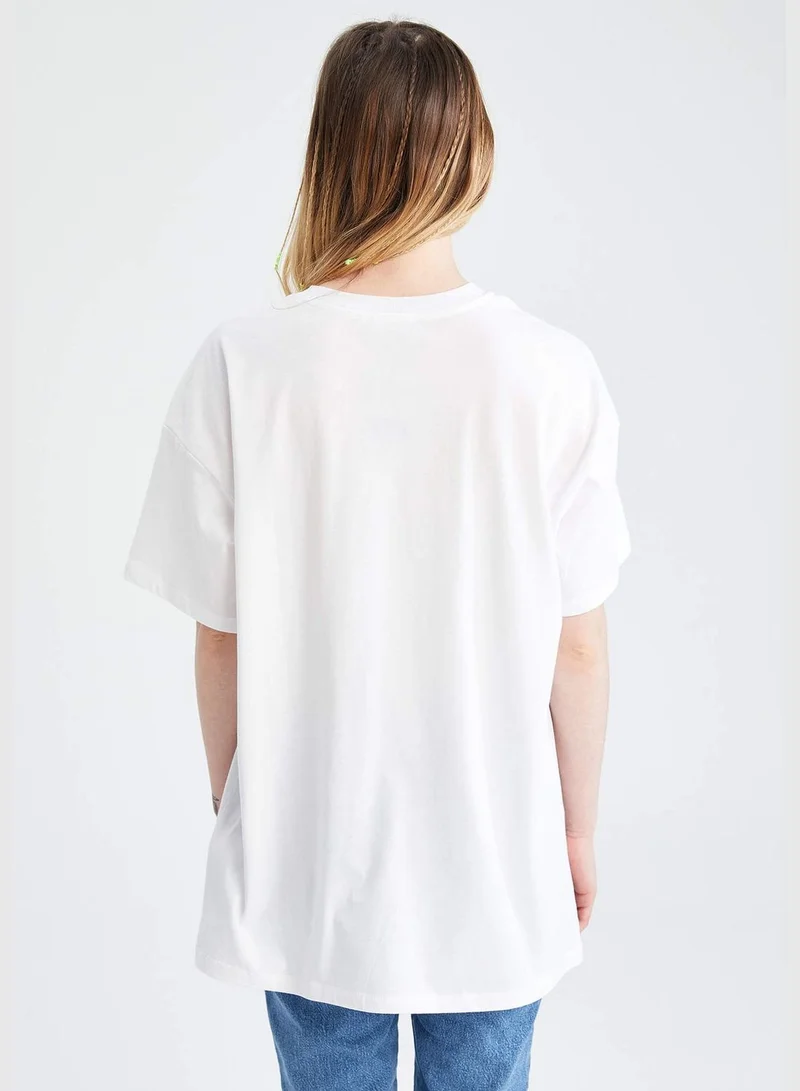 DeFacto Oversized Short Sleeve City Print T-Shirt