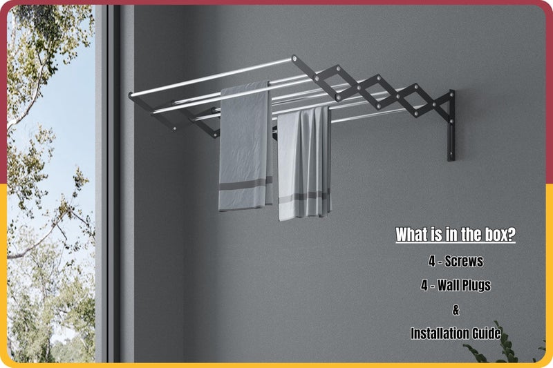 Amiraj Multi Rod Heavy Duty Rust-Free Stainless Steel Foldable Wall Mounted/Mounting Clothes Drying Stand for Balcony | Zigzag Cloth Dryer Racks for Bathroom/Balcony/Indoor/Outdoor (2 Feet, 8 Rod) - Image 2