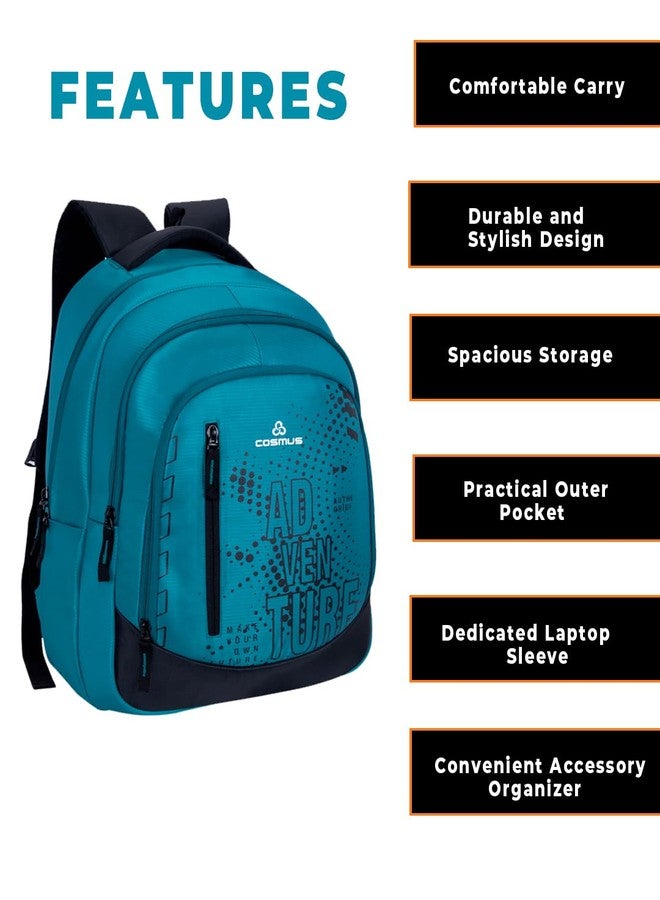 COSMUS ADVENTURE 34L Graphic Printed 15.6-Inch Laptop Backpack (Teal Green) - Image 2