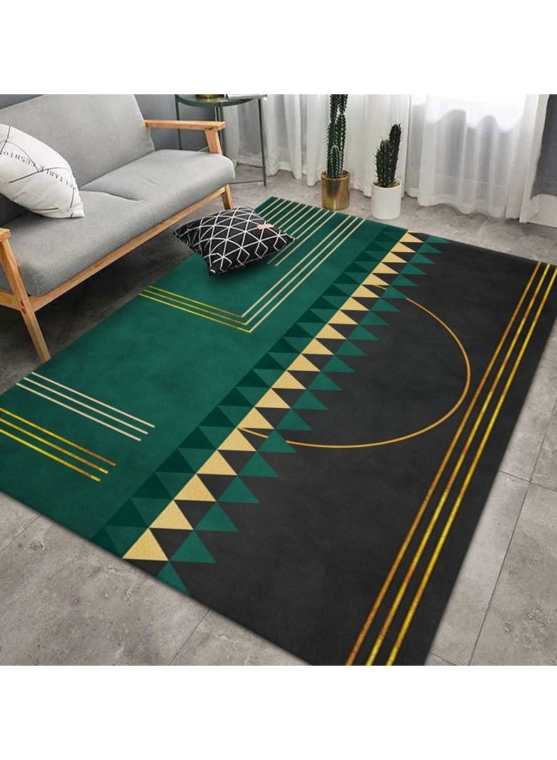 Loquat Squality Polyester Fiber Rectangular Small Fresh Green Series Carpet