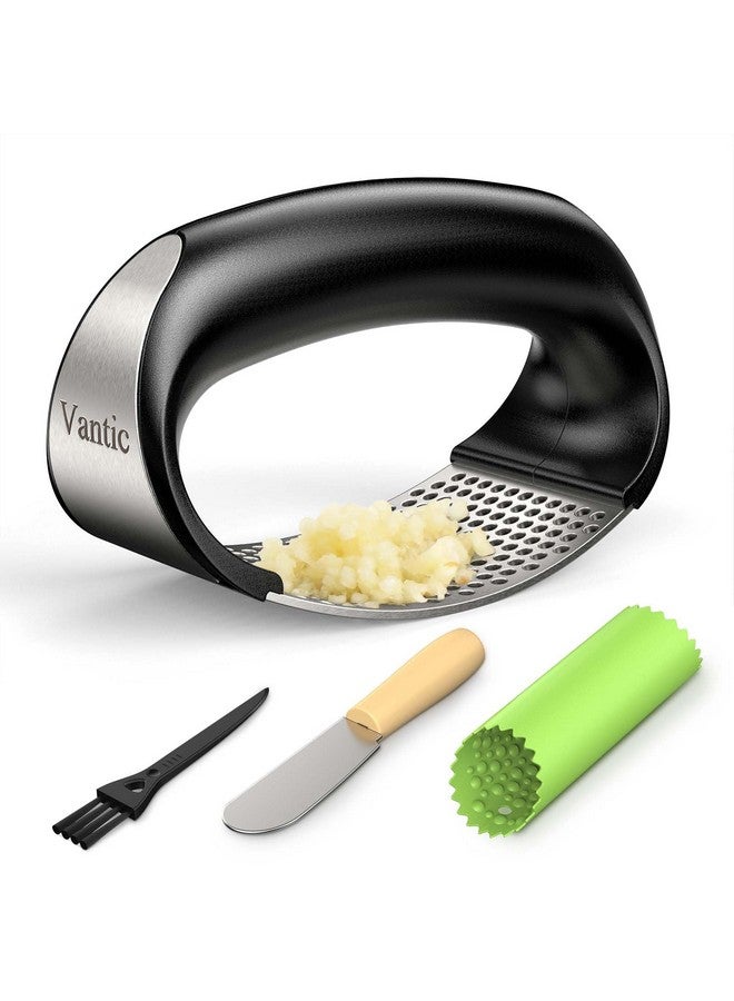Vantic Garlic Press Rocker - Stainless Steel Garlic Crusher, Mincer and Chopper with Peeler & Scraper, Easy Kitchen Gadget for Effortless Smashing - Image 1