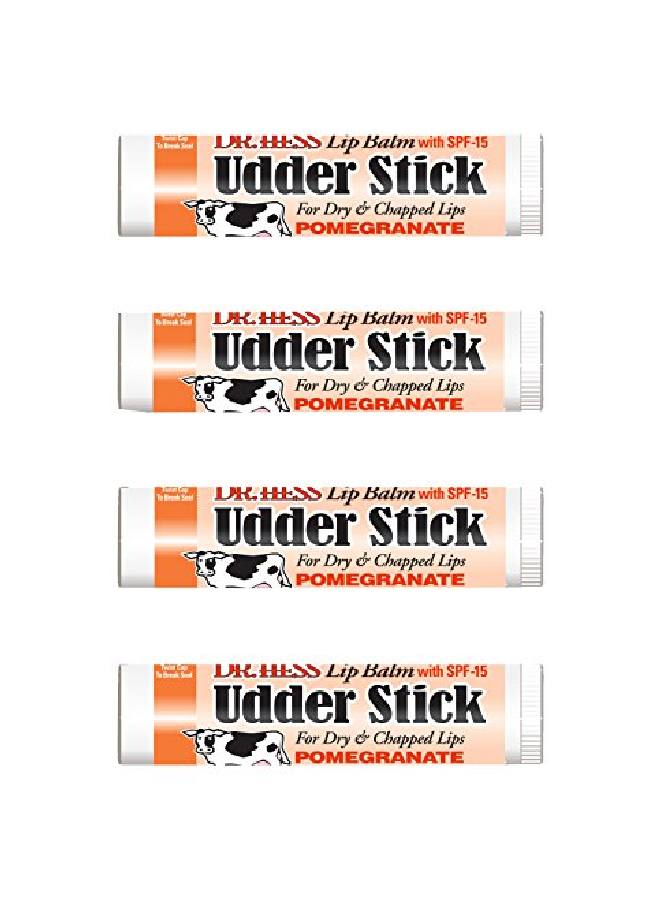Dr Hess Udder Stick Lip Balm Pomegranate 4 Count - Image 1