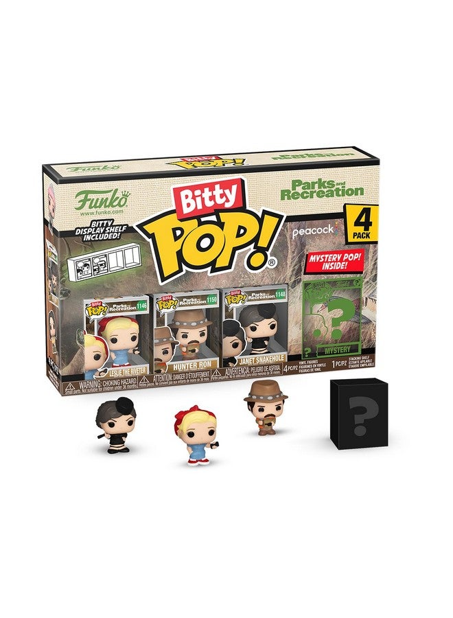 Funko Bitty POP! Parks & Recreation - 4 Pack - Leslie The Riveter, Bitty POP! Hunter Ron, Bitty POP! Janet Snakehole, and a Mystery Bitty POP! Figure and A Surprise Mystery Mini Figure (2.2 Cm) - Image 1
