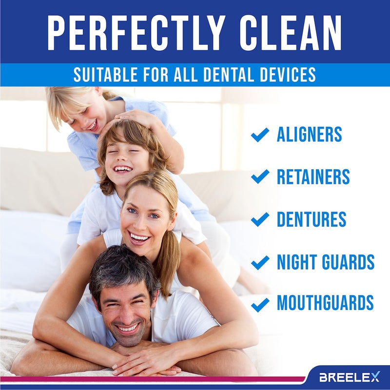 Breelex Denture Cleaning Tablets - 120 Retainer Cleaner Tablets for Aligner, Mouth & Night Guard - FSA HSA Approved Products - Dental Cleanser for Nightguard - Fresh in 3 Minute - Denture Cleaner - Image 4