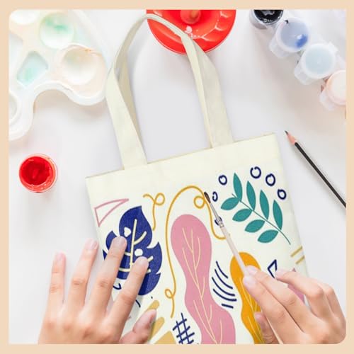 Pinsit 24Pcs Mini Canvas Tote Bags, Blank Canvas Bag, Reusable Grocery Bags, DIY Sacks Goody Bags for Kids Christmas Tote Gift Bag (Beige,8.6 x7.8 inch) - Image 4