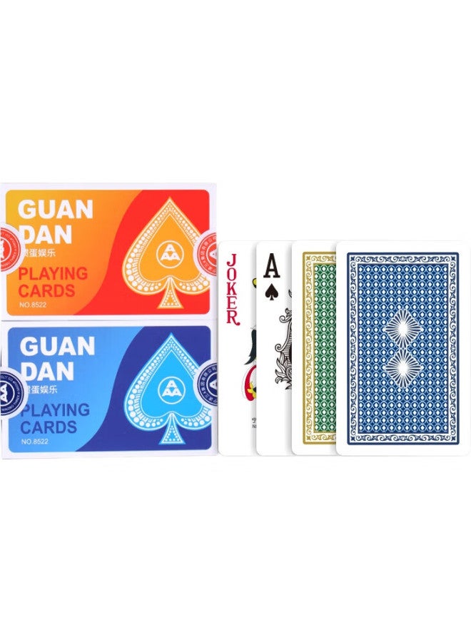 THREEA San A Guandan Playing Cards, Aaa Guandan Cards, Entertainment Playing Cards, Blue Core Paper Material, 8522 Two-Color Set, Ten Decks - Image 1