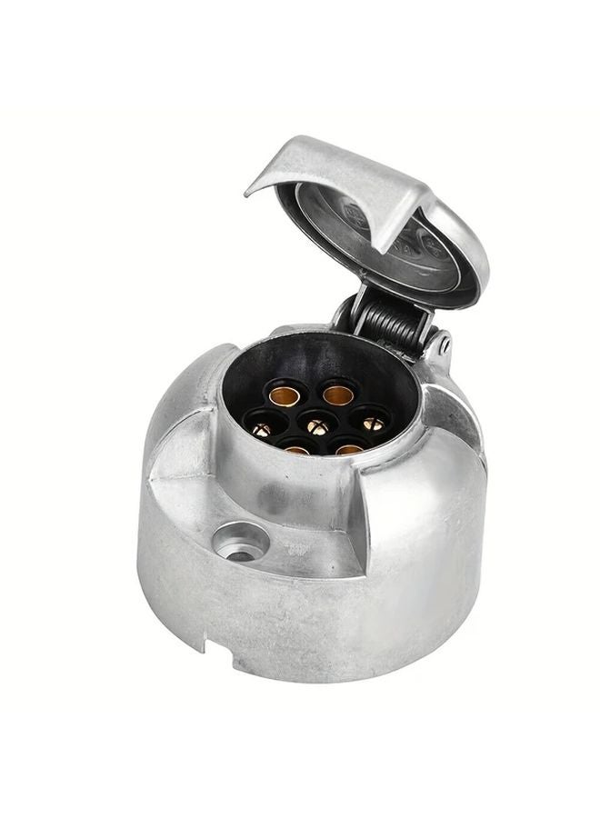1pc Heavy Duty 12V 7 Pin Trailer Wiring Connector Towing Adapter Male Female Socket - Image 1
