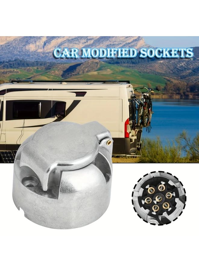 1pc Heavy Duty 12V 7 Pin Trailer Wiring Connector Towing Adapter Male Female Socket - Image 2