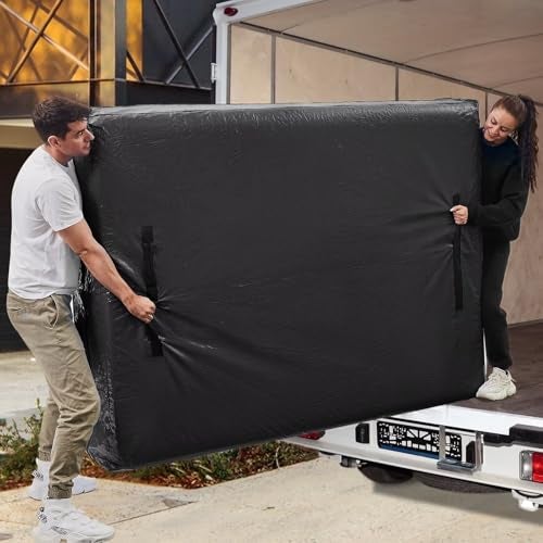 BETU Mattress Bags for Moving, BETU Mattress Protector Waterproof Mattress Cover King Size Storage Bags with 8 Heavy-Duty Handles and Zipper for Bed Extra Thick Large Reusable (82"x79"x15" Black) - Image 1