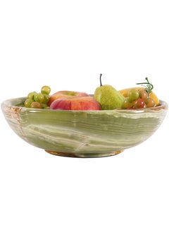 RADICALn Radicaln Marble Fruit Bowl 10' Green Onyx Handmade Fruit and Vegetable Holder - Salad Bowl, Popcorn Bowl for Farmhouse Kitchen Décor - Banana Holder  - Image 1