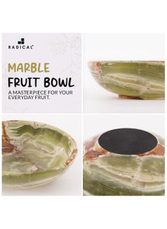 RADICALn Radicaln Marble Fruit Bowl 10' Green Onyx Handmade Fruit and Vegetable Holder - Salad Bowl, Popcorn Bowl for Farmhouse Kitchen Décor - Banana Holder  - Image 5