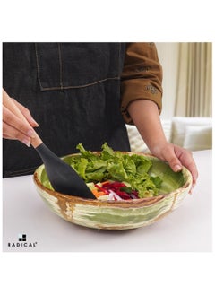 RADICALn Radicaln Marble Fruit Bowl 10' Green Onyx Handmade Fruit and Vegetable Holder - Salad Bowl, Popcorn Bowl for Farmhouse Kitchen Décor - Banana Holder  - Image 2