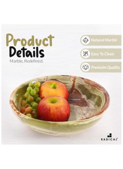 RADICALn Radicaln Marble Fruit Bowl 10' Green Onyx Handmade Fruit and Vegetable Holder - Salad Bowl, Popcorn Bowl for Farmhouse Kitchen Décor - Banana Holder  - Image 3