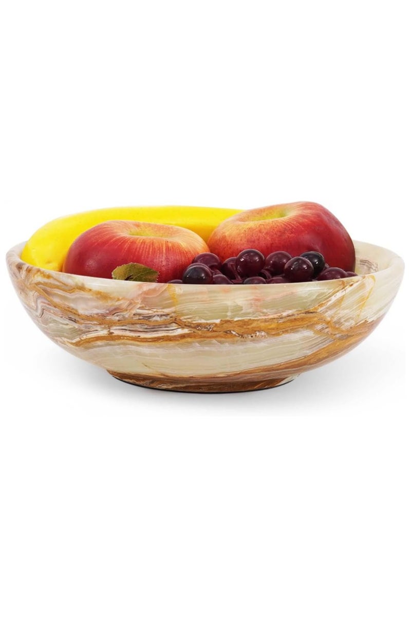 RADICALn Marble Fruit Bowl for Kitchen Counter 10" Inches Green Onyx Handmade Decorative Bowl for Dining Table Decor - Image 1
