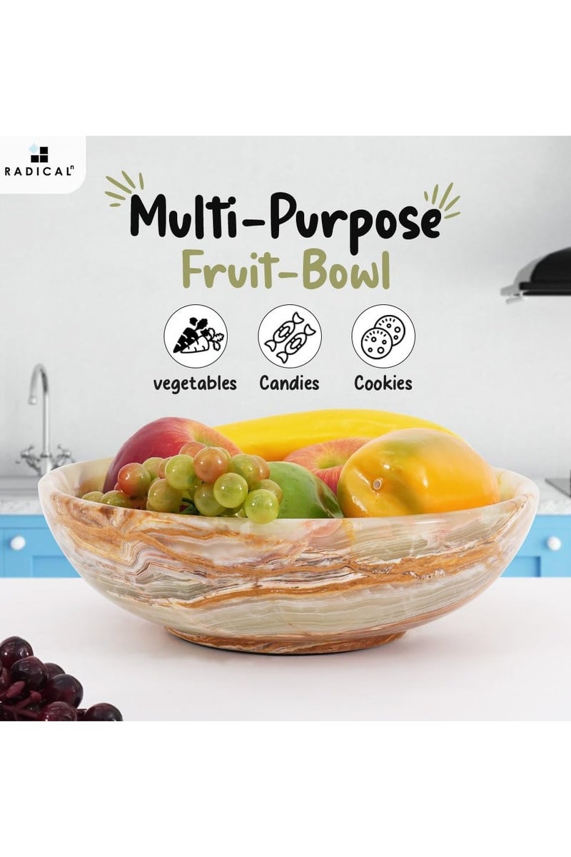 RADICALn Marble Fruit Bowl for Kitchen Counter 10" Inches Green Onyx Handmade Decorative Bowl for Dining Table Decor - Image 5