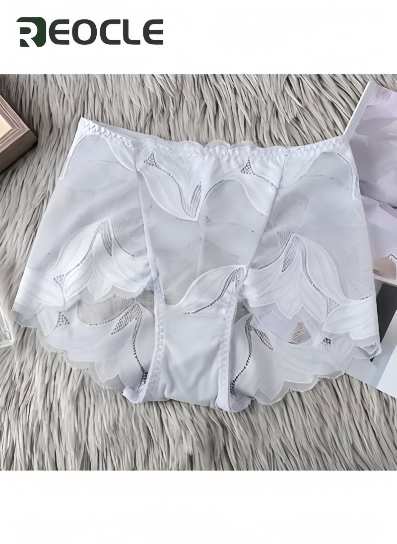 REOCLE Women's Lace Underwear High Waist Brief Tummy Control Panties Stretch Full Coverage Briefs Plus Size Ladies Brief  - Image 2