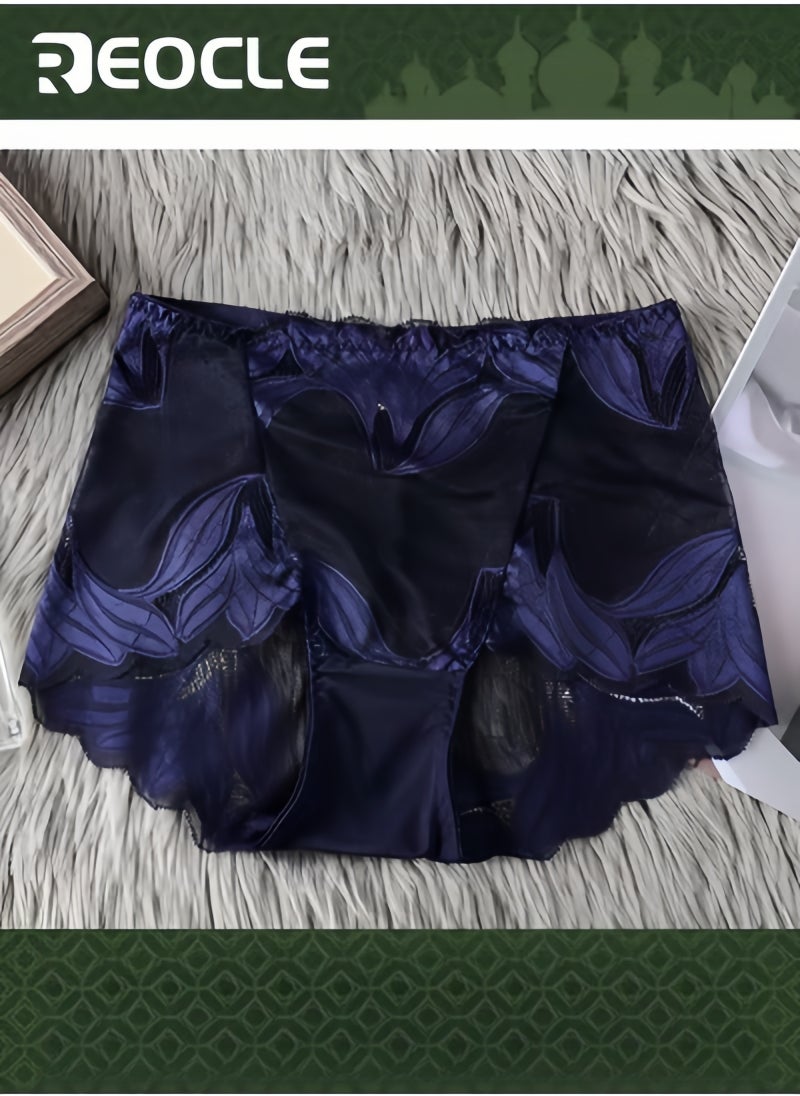 REOCLE Women's Lace Underwear High Waist Brief Tummy Control Panties Stretch Full Coverage Briefs Plus Size Ladies Brief  - Image 1
