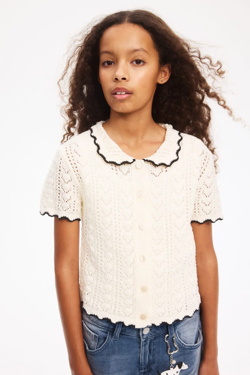 H&M Crochet-look short-sleeved cardigan