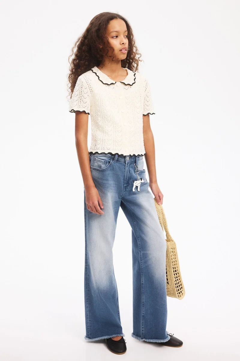 H&M Crochet-look short-sleeved cardigan