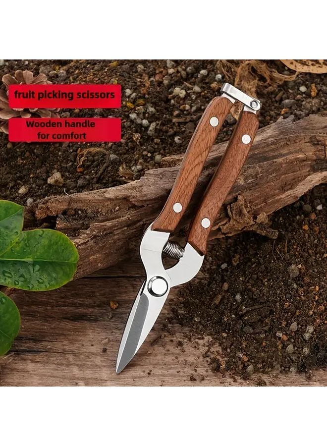 1pc Garden Pruning Shears Stainless Steel Blades Multi Purpose Fruit Picking Grafting - Image 1
