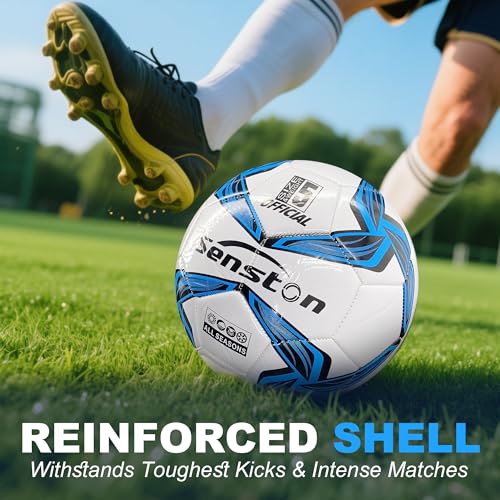Senston Size 5 Football – Durable PU Leather Soccer Ball for Adults, Youth & Kids | Training & Match Play | Includes Air Pump - Image 5