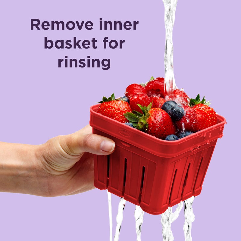 Chef'n Bramble Berry Basket and Colander (1-Quart, Cherry) - Image 4