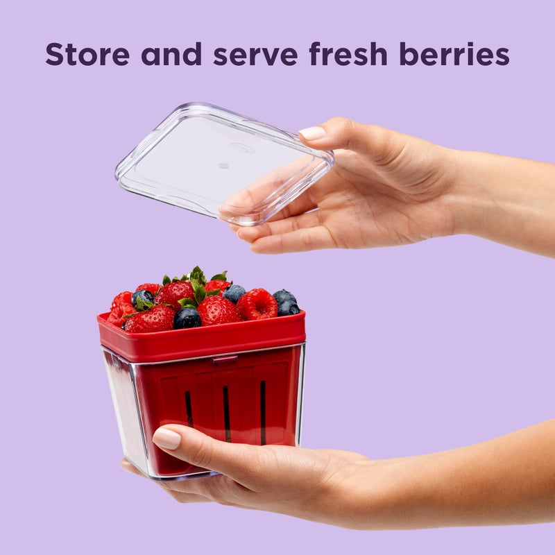Chef'n Bramble Berry Basket and Colander (1-Quart, Cherry) - Image 5