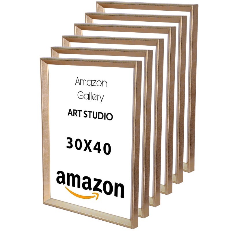 Photo Frame Set, A3 Size 30x40 cm, Wall-Mounted, Pack of 6 (Gold-N7) - Image 1