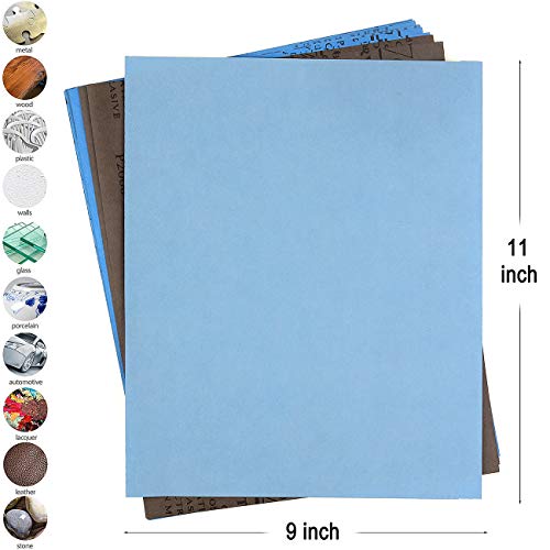 CenterZ 9x11 inch 18 Sheets Sandpaper, Wet or Dry 2000-12000 Grit 9 Assortment Sand Paper, Extra Fine Abrasive Pads for Automotive Sanding, Wood Turing Finishing, Metal Furniture Polishing and More - Image 2