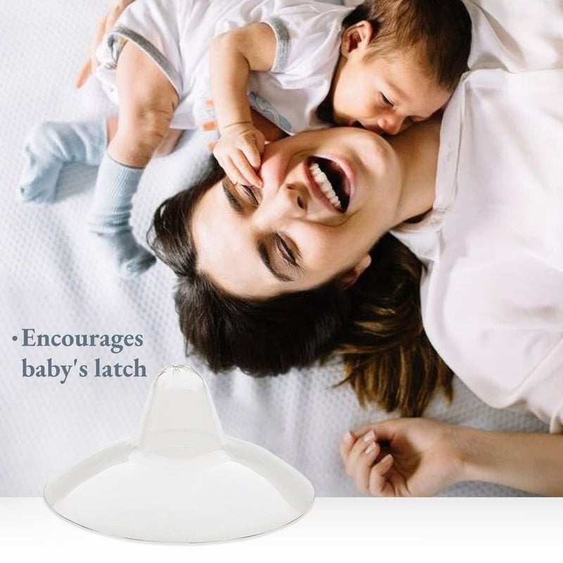 Ameda Contact Nipple Shields, 24mm Opening, Ultra-Thin Flexible Silicone, Encourages Baby's Attachment to Breast, Great for Problems with Latching, Cushions Sore or Sensitive Nipples - Image 4