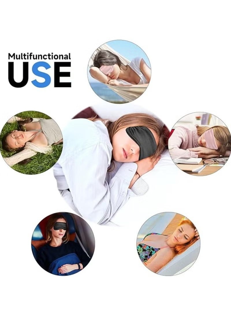 Generic Sleep Mask 100% Blackout Eye Mask Comfortable & Super Soft Sleeping Mask with Adjustable Straps for Women Men Night Eye Mask for Sleeping Travel Yoga Naps Black  - Image 4