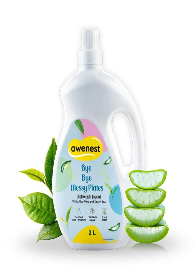 awenest No-toxin Plant Based Organic Dishwash Concentrate - 2 Liter | Orange and Lemon | 0% Harmful Chemicals | Baby, Pet safe Natural Organic Gel - Image 1