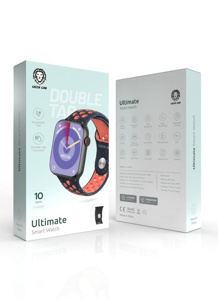 GREEN LION Ultimate Smart Watch / Bluetooth Call / Double Tap Function / Multiple NFC / Always on Display / 10 Days Standby / Blood Oxygen / Sleep Monitor / Games / Bedside Lamp mode / Heartrate - Black  - Image 2