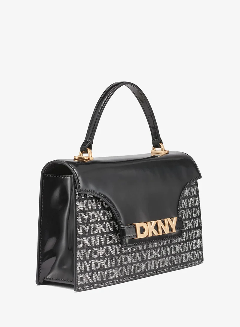 DKNY Black Avril Top Handle Flap Satchel for Women | Best Price UAE