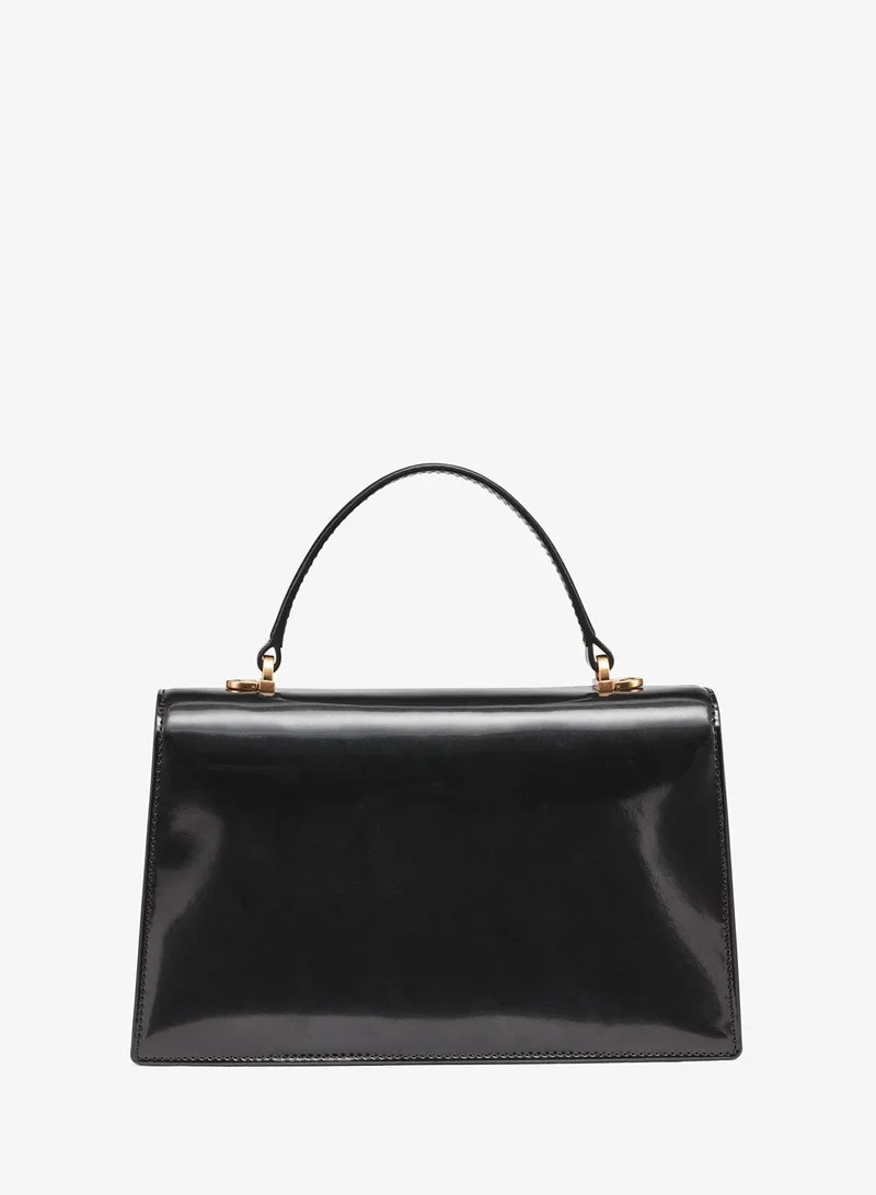 DKNY Black Avril Top Handle Flap Satchel for Women | Best Price UAE