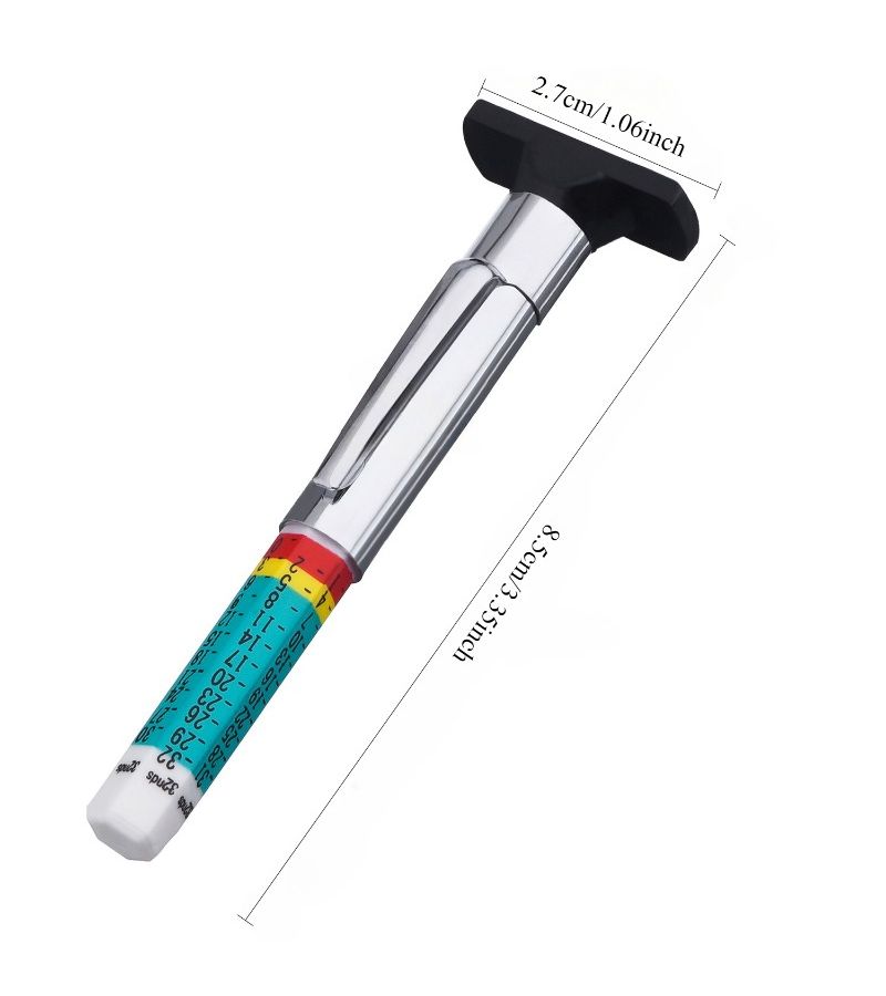 8Pcs Dual Color Tire Tread Depth Gauge 0 to 25mm Measuring Tool - Image 2