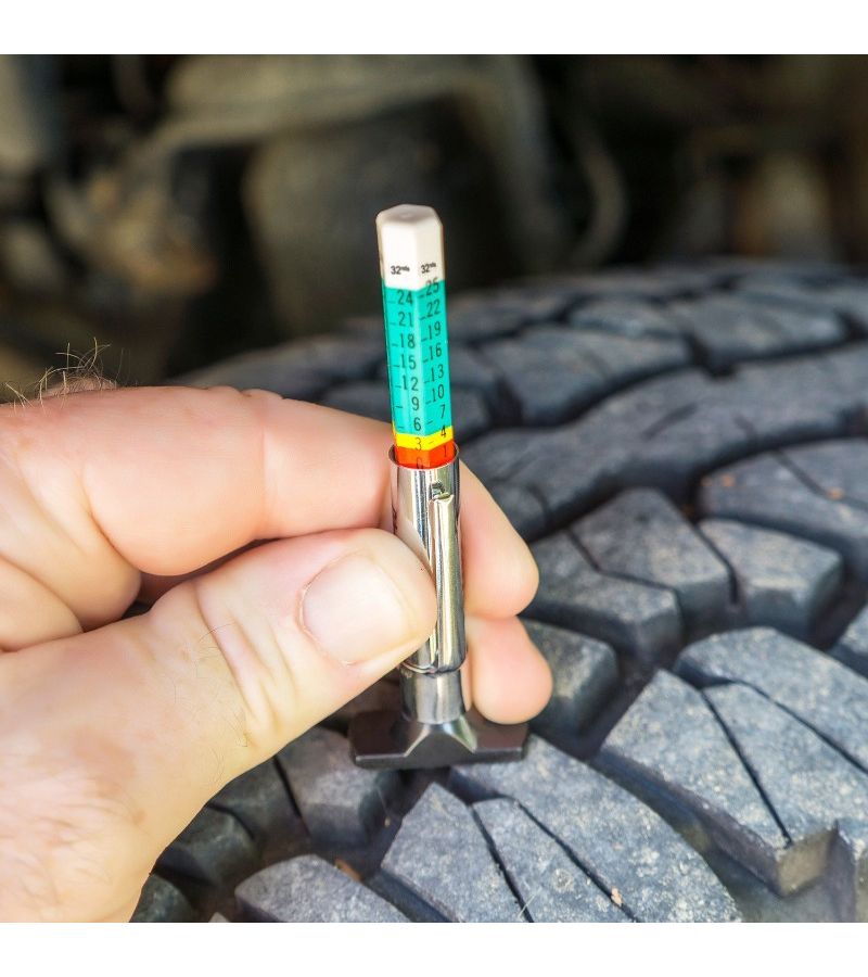 8Pcs Dual Color Tire Tread Depth Gauge 0 to 25mm Measuring Tool - Image 1