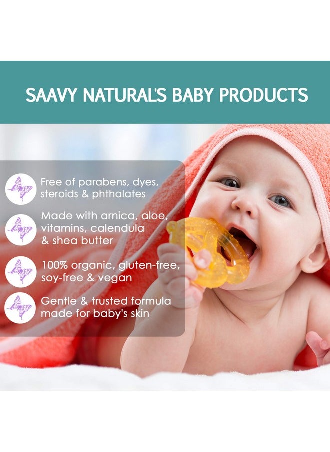 Saavy Naturals Chamomile Baby Lotion With Organic Shea Butter, Aloe Vera, Calendula - Newborn, Infant, Toddler Bedtime Body Cream For Dry Skin, Sensitive Formula, Head-To-Toe Moisturizer, 6 Oz, 2 Pack  - Image 5