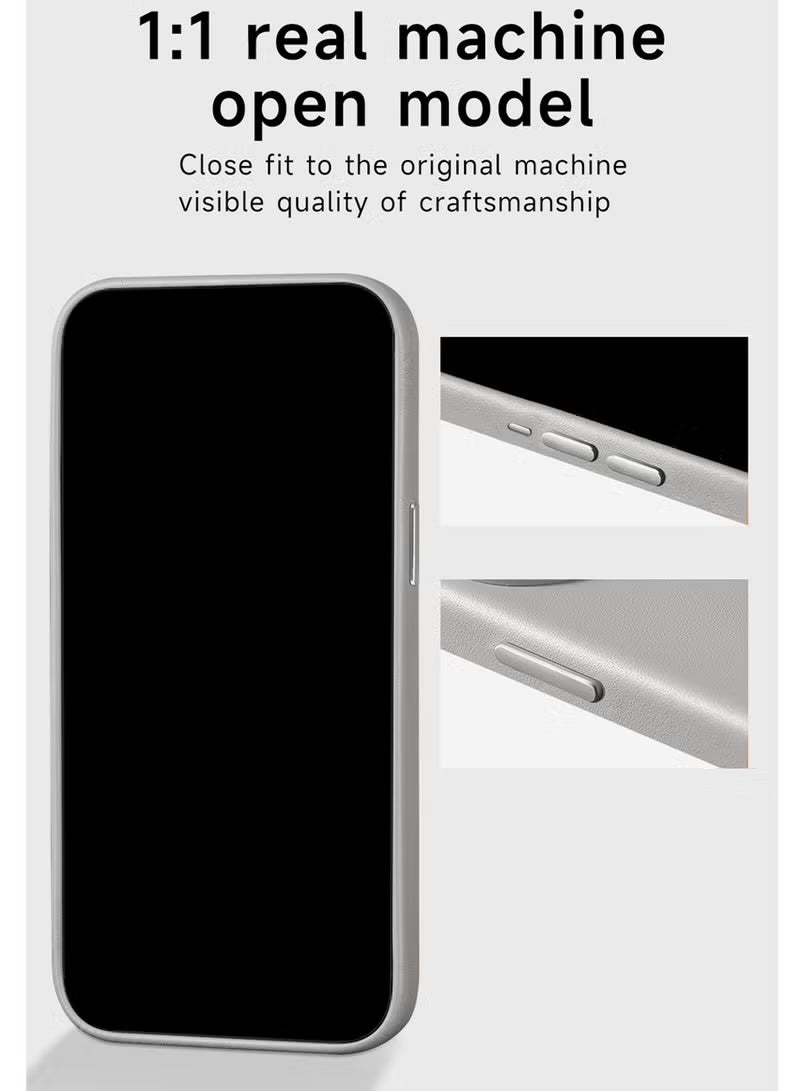TIGER Apple iPhone 17 5G 2025 Case – Premium Luxury Leather Magnetic MagSafe Wireless Charging Compatible Cover with Shockproof Drop Protection | Anti-Slip Grip | Slim Fit Durable Hard Shell | Precision Cutouts | Grey – Model MCMPMN - Image 5