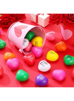 Jerify 48 Pieces Heart Stress Balls Foam Ball Inspirational Colorful Motivational Stress Balls Quotes Anxiety Relief Toys For Kids Adults Wedding School Carnival Reward 8 Colors  - Image 4
