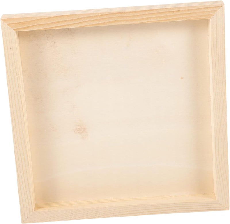 Snoogg Pack of 4 Unfinished Pine Wood Tray fraame with Back Support, for Home Decor, Craft, DIY,Painting, Wooden Sheet Craft, Decoupage, Resin Art Work & Decoration Size 20x20x2 Cm - Image 1