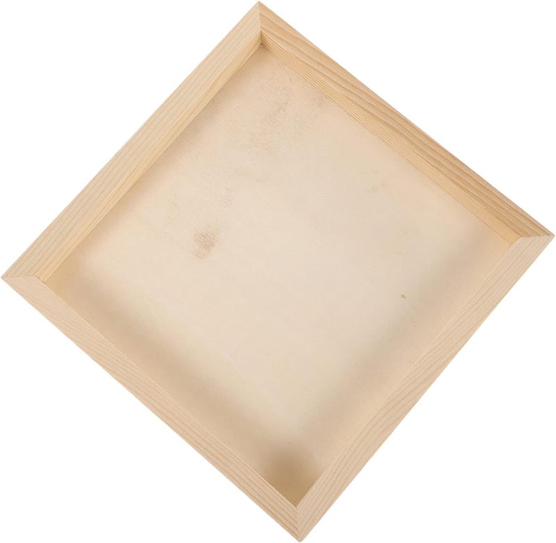 Snoogg Pack of 4 Unfinished Pine Wood Tray fraame with Back Support, for Home Decor, Craft, DIY,Painting, Wooden Sheet Craft, Decoupage, Resin Art Work & Decoration Size 20x20x2 Cm - Image 2