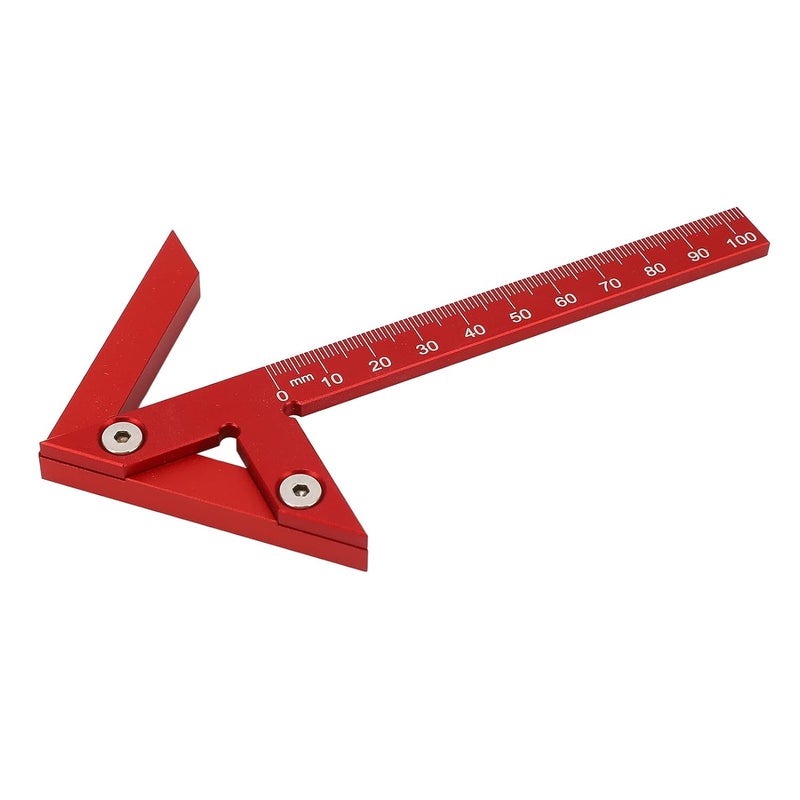 Center Gauge Aluminum Alloy Line Ruler 105mm Red, 45° and 90° Measuring Scribing Tool - Durable Material, Precision Markings, Ideal for Woodworking Measurement - Image 1