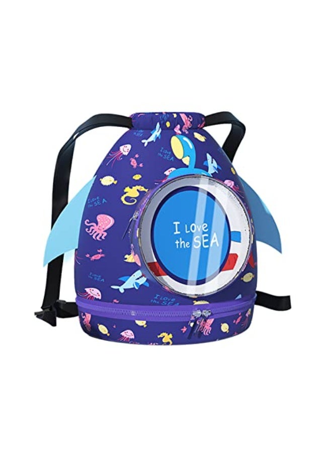 DAYONG Waterproof Dry Wet Swim Bag for Boys,Drawstring Backpack with Shoe Compartment for Pool Beach Gym Sport - Image 1