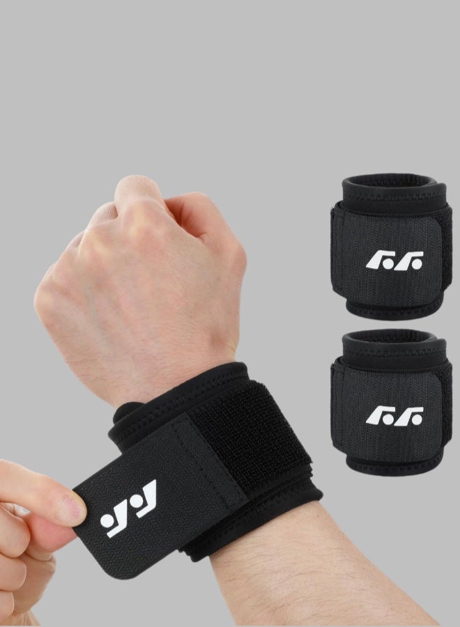 2 Pack Wrist Brace Adjustable Wrist Support, Wrist Straps for Fitness Weightlifting, Tendonitis, Carpal Tunnel Arthritis, Highly Elastic Wrist Wraps for Relief Wrist Pain(Black) - Image 1